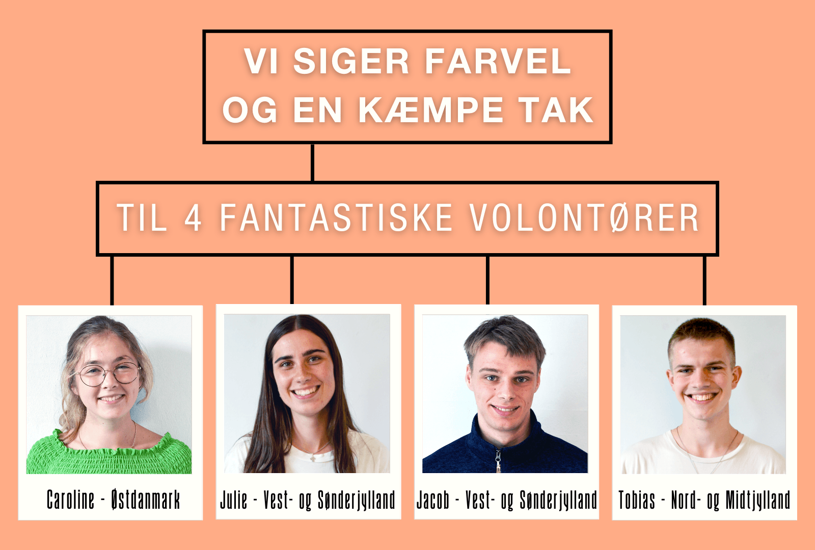 Farvel – og et kæmpestort TAK – til fire seje volontører!